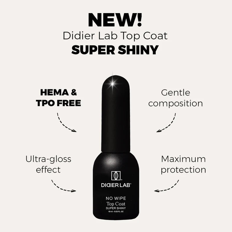 Didier Lab Top Coat No Wipe Super Shiny HEMA and TPO Free 10 ml