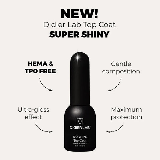 Didier Lab Top Coat No Wipe Super Shiny 10ml (HEMA & TPO Free)
