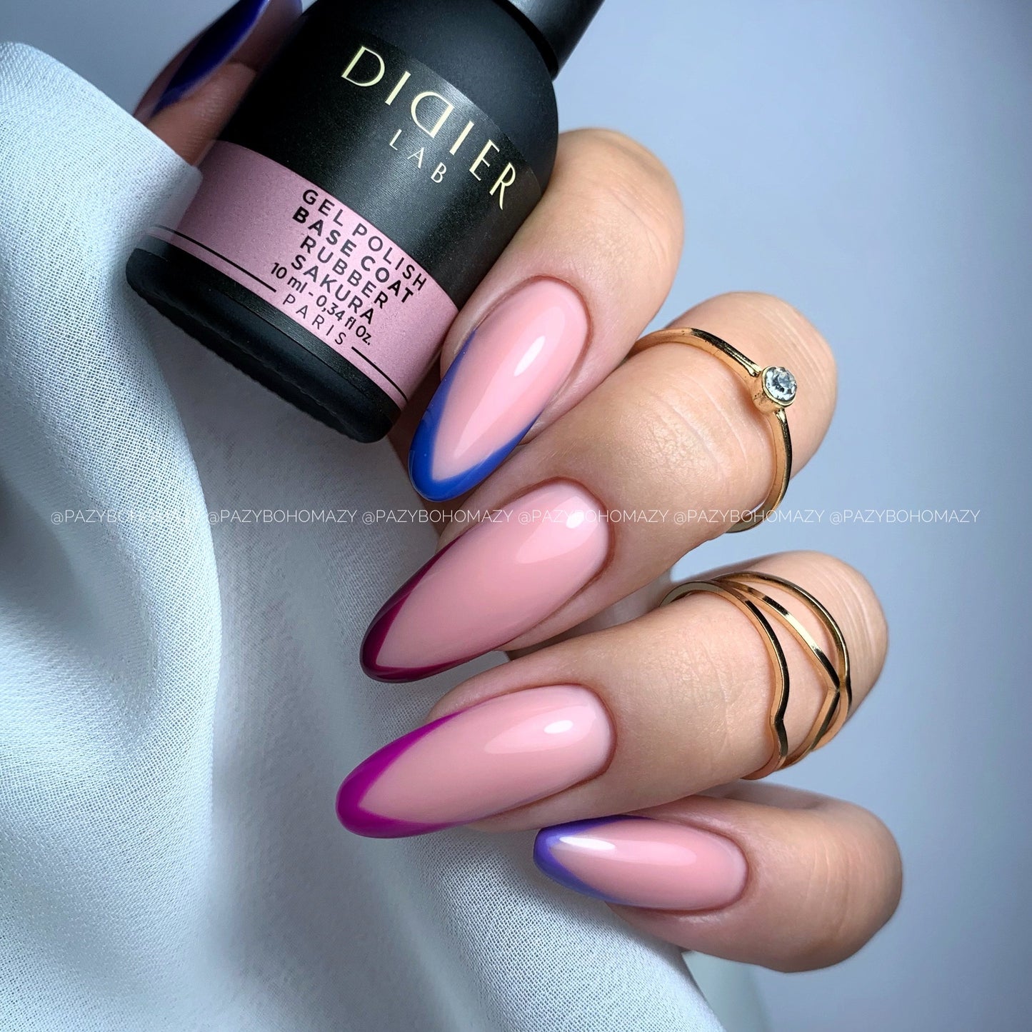 Didier Lab Gel Polish Rubber Base Coat in Sakura 10 ml