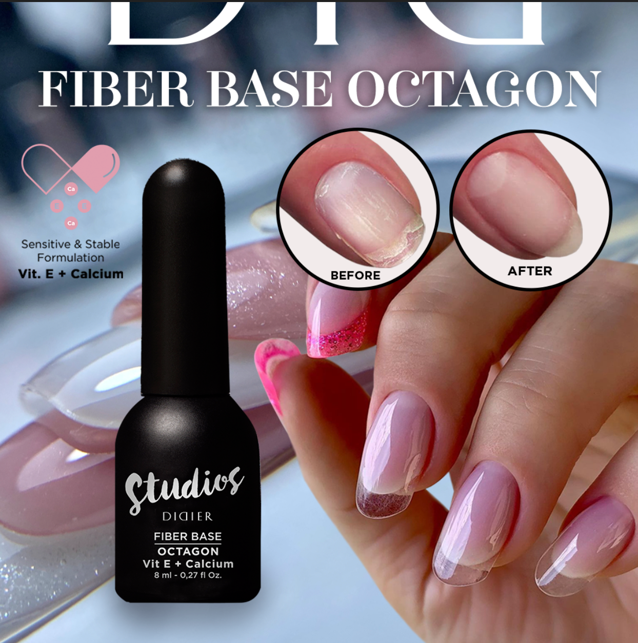 Fiber Base Coat Octagon, Studios Didier Lab, 8 ml