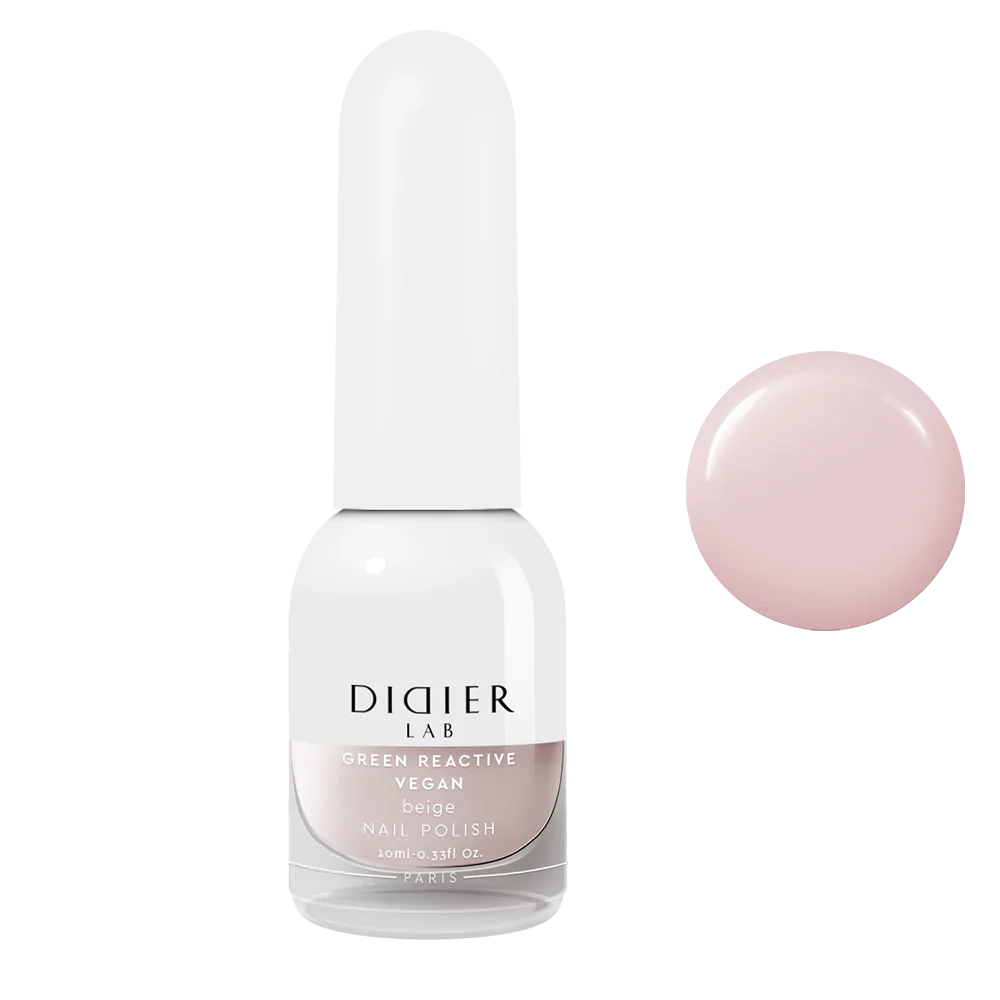 Green Reactive Vegan Nail Polish, Didier Lab, Beige, 10 ml
