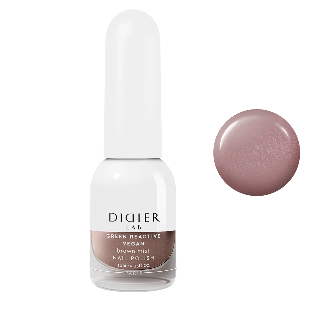 Green Reactive Vegan Nail Polish, Didier Lab, Brown Mist, 10 ml