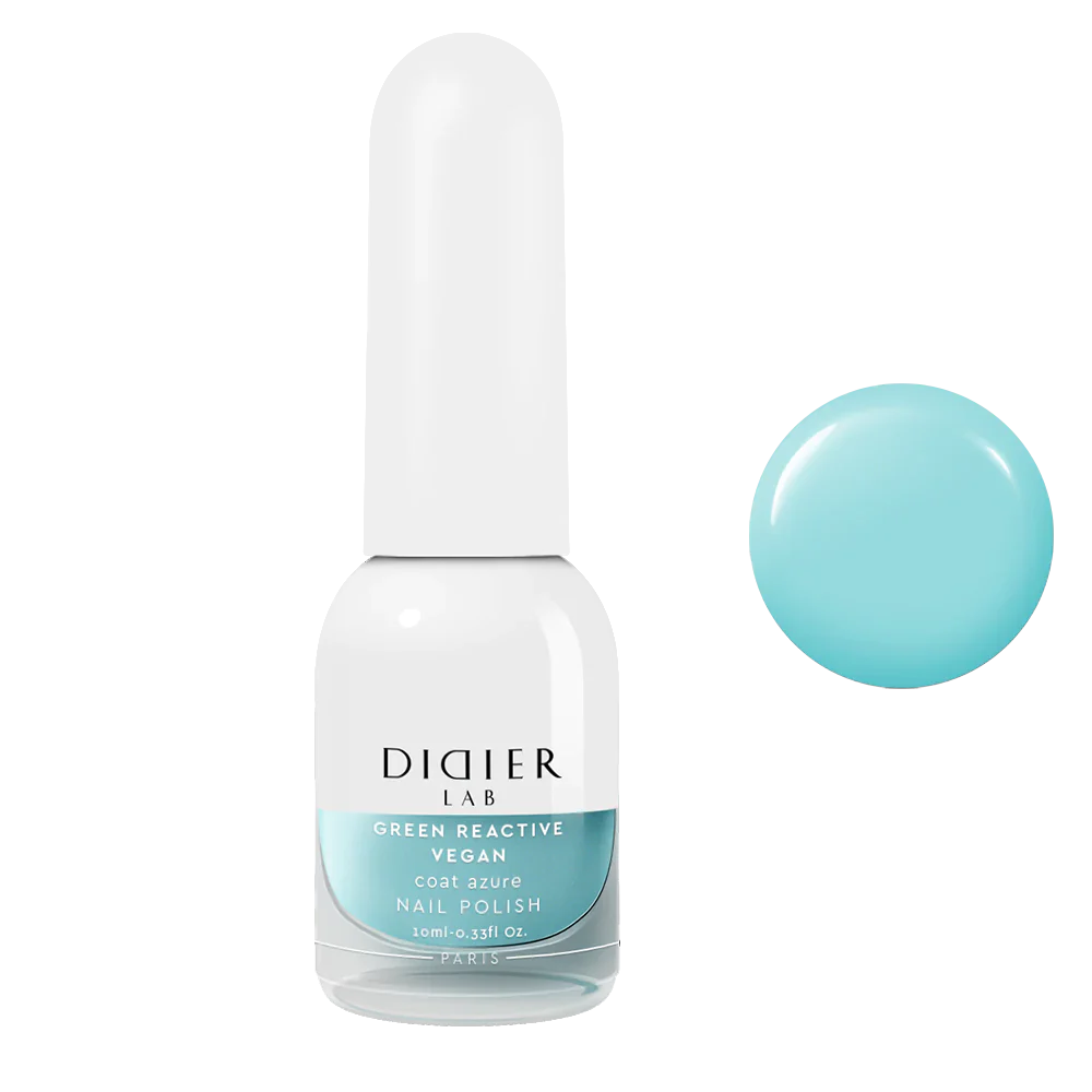 Green Reactive Vegan Nail Polish, Didier Lab, Coat Azure, 10 ml