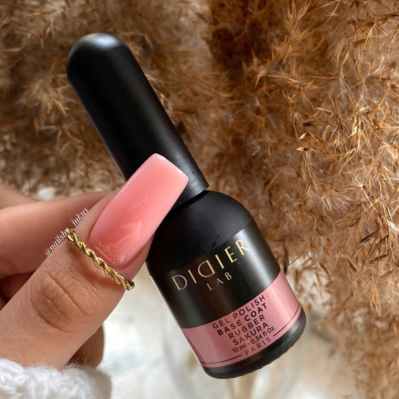 Didier Lab Gel Polish Rubber Base Coat in Sakura 10 ml