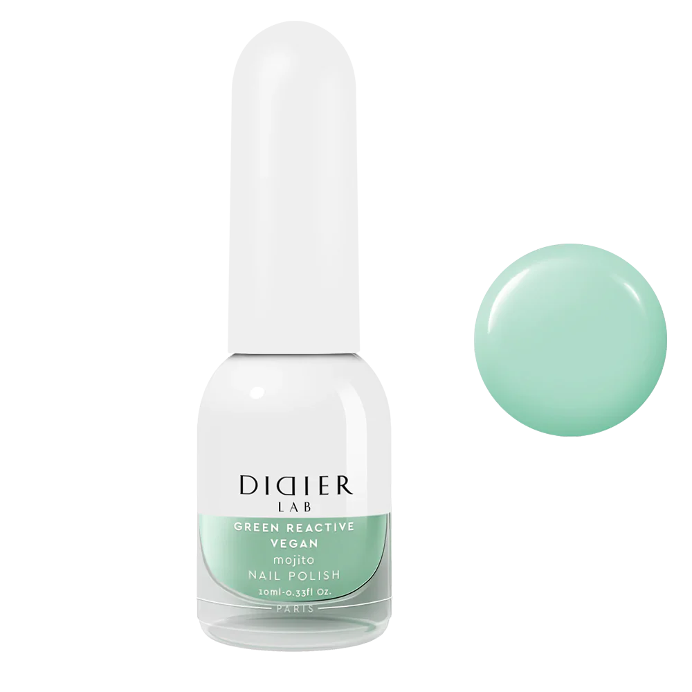 Green Reactive Vegan Nail Polish, Didier Lab, Mojito, 10 ml