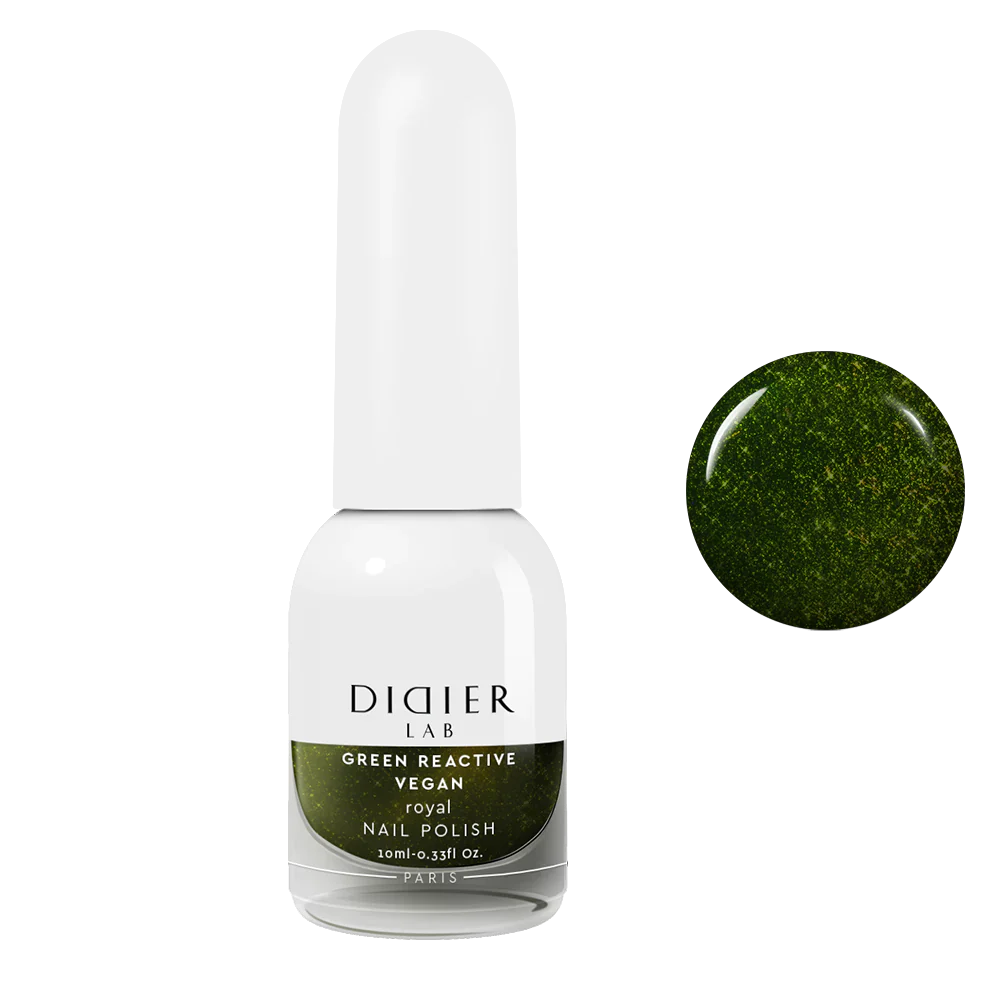 Green Reactive Vegan Nail Polish, Didier Lab, Royal, 10 ml