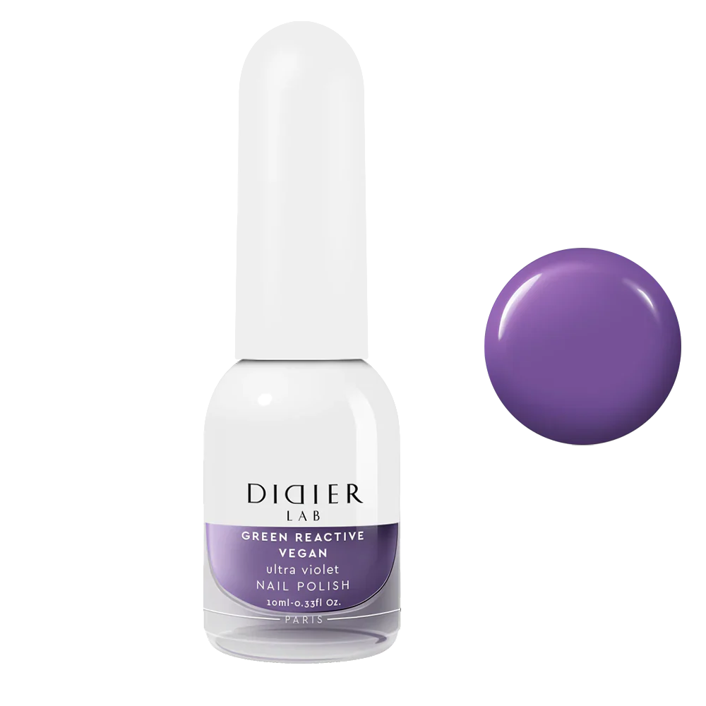 Green Reactive Vegan Nail Polish, Didier Lab, Ultra Violet, 10 ml