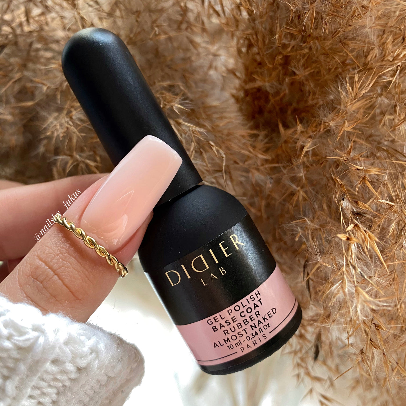 Didier Lab Gel Polish Rubber Base Coat in Almost Naked 10 ml