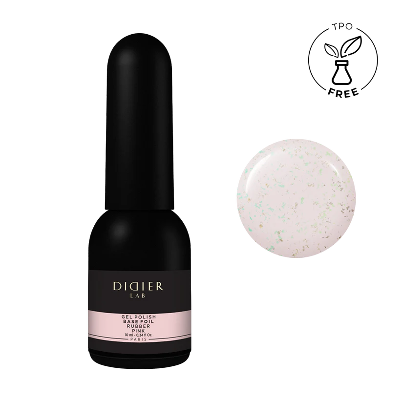 Didier Lab Gel Polish Rubber Base Coat in Foil Pink 10ml (TPO Free)