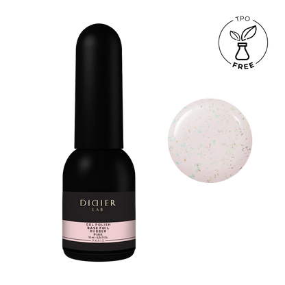 Didier Lab Gel Polish Rubber Base Coat in Foil Pink 10ml (TPO Free)