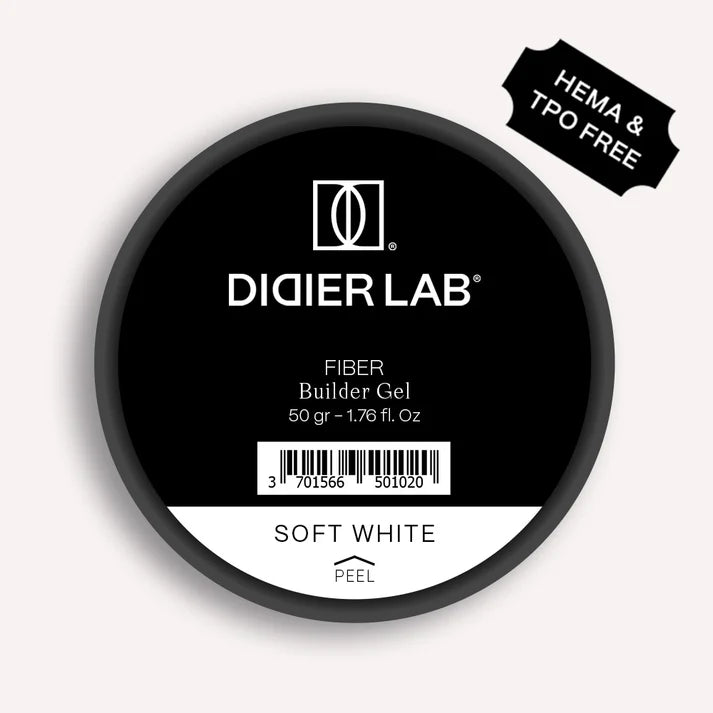 Didier Lab Fiber Builder Gel for Nail Extensions in Soft White
