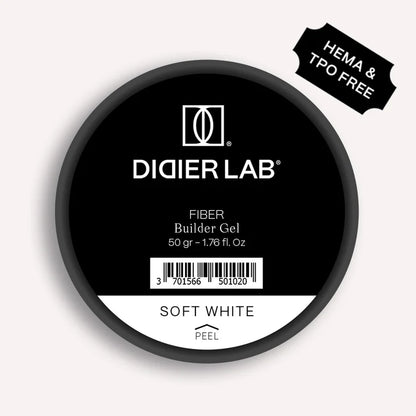 Didier Lab Fiber Builder Gel for Nail Extensions in Soft White