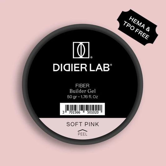 Didier Lab Fiber Builder Gel for Nail Extensions in Soft Pink