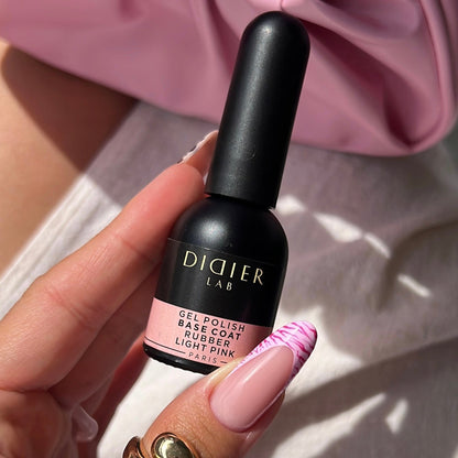 Didier Lab Gel Polish Rubber Base Coat in Light Pink 10ml (TPO Free)