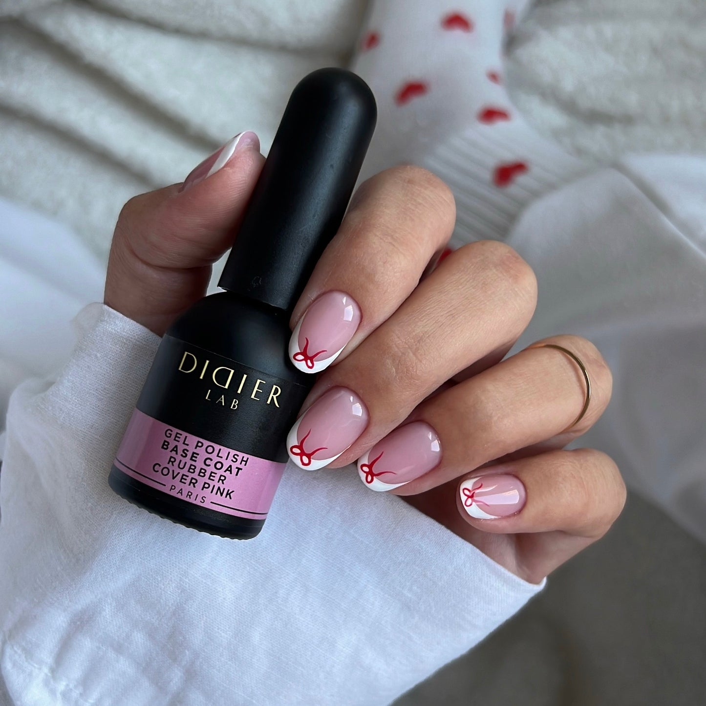 Didier Lab Gel Polish Rubber Base Coat in Cover Pink 10 ml