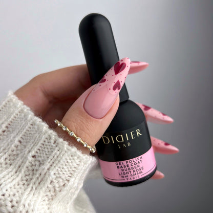 Didier Lab Gel Polish Rubber Base Coat in Light Rose 10ml