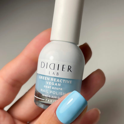 Green Reactive Vegan Nail Polish, Didier Lab, Coat Azure, 10 ml