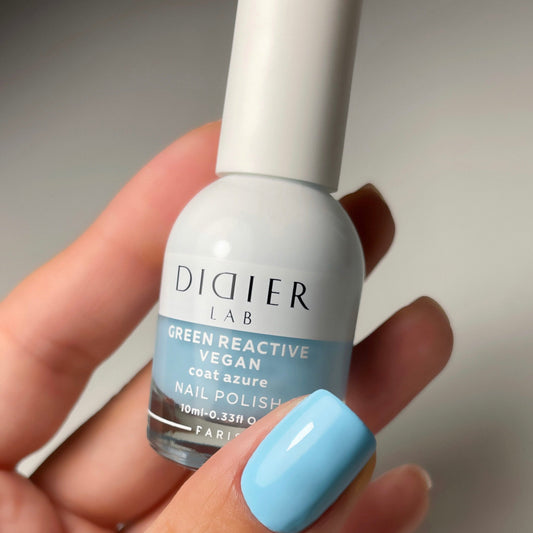 Green Reactive Vegan Nail Polish, Didier Lab, Coat Azure, 10 ml