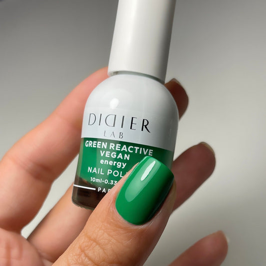 Green Reactive Vegan Nail Polish, Didier Lab, Energy, 10 ml