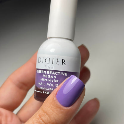 Green Reactive Vegan Nail Polish, Didier Lab, Ultra Violet, 10 ml