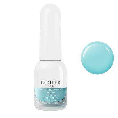 Green Reactive Vegan Nail Polish, Didier Lab, Coat Azure, 10 ml