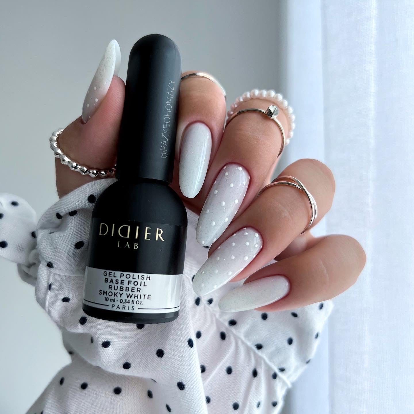 Gel Polish Rubber Base Foil Smoky White 10ml (TPO Free)