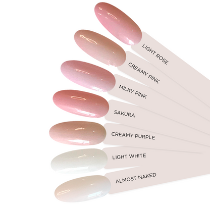 Gel polish,  Rubber Base Coat, Milky Pink, 10ml
